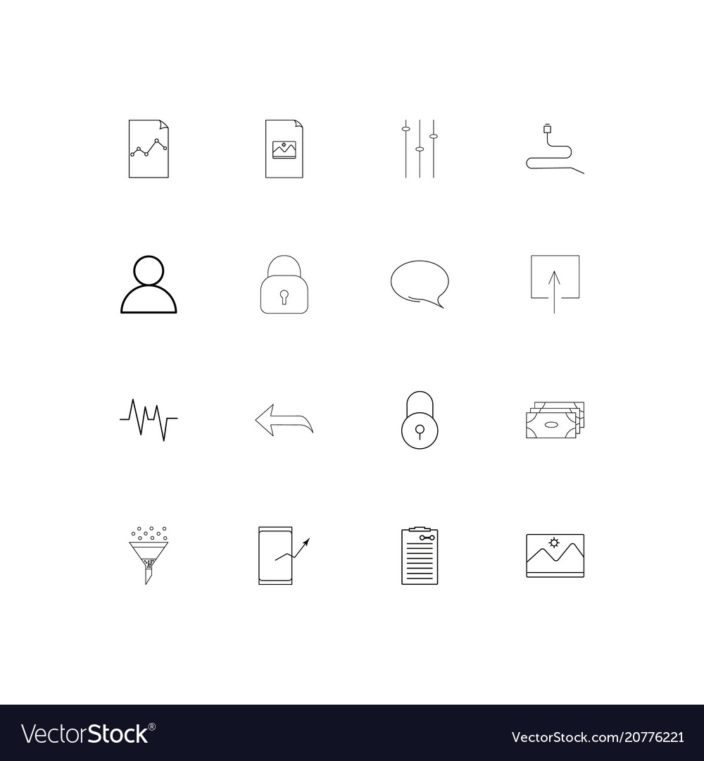 Web linear thin icons set outlined simple