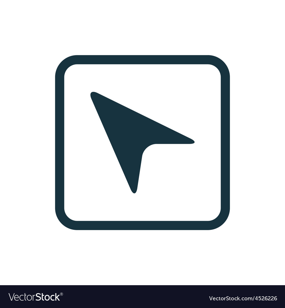 Arrow pointer icon rounded squares button
