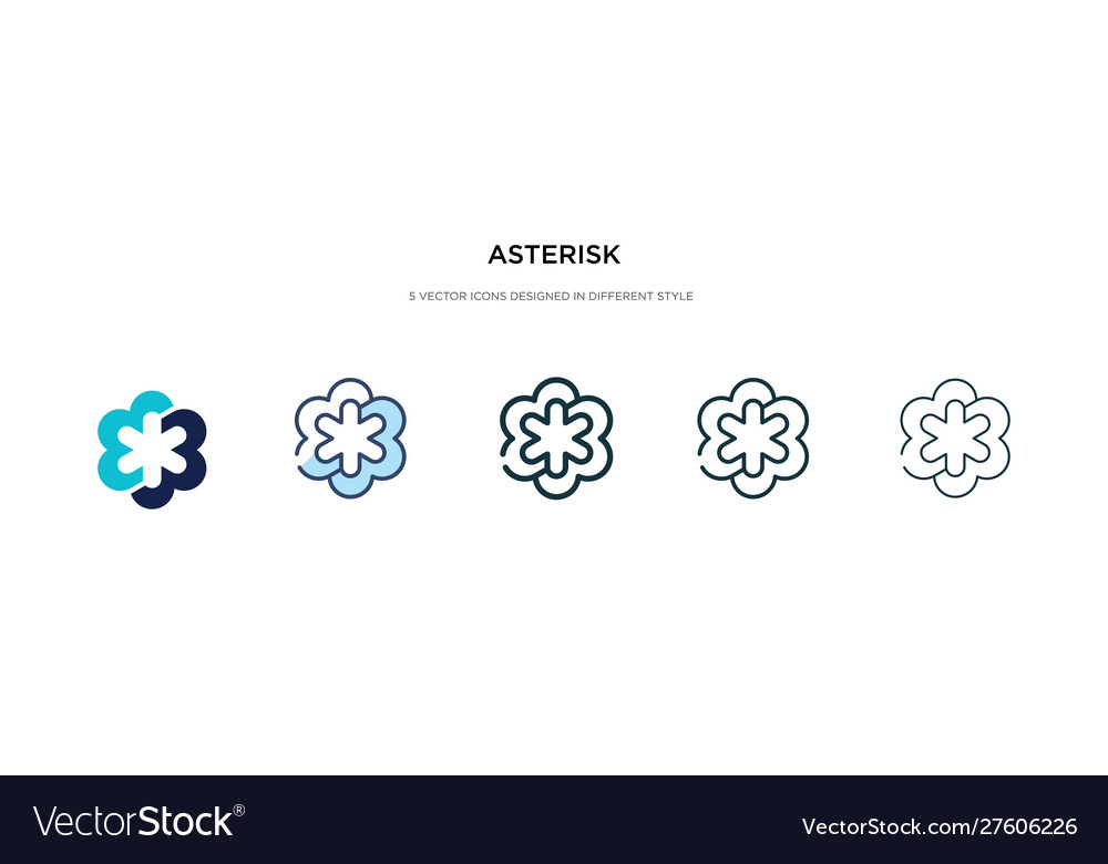 Asterisk icon in different style two colored
