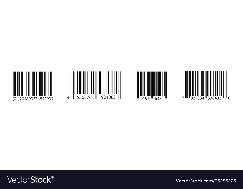 Bar code set universal product scan vector image Bar code set universal product scan