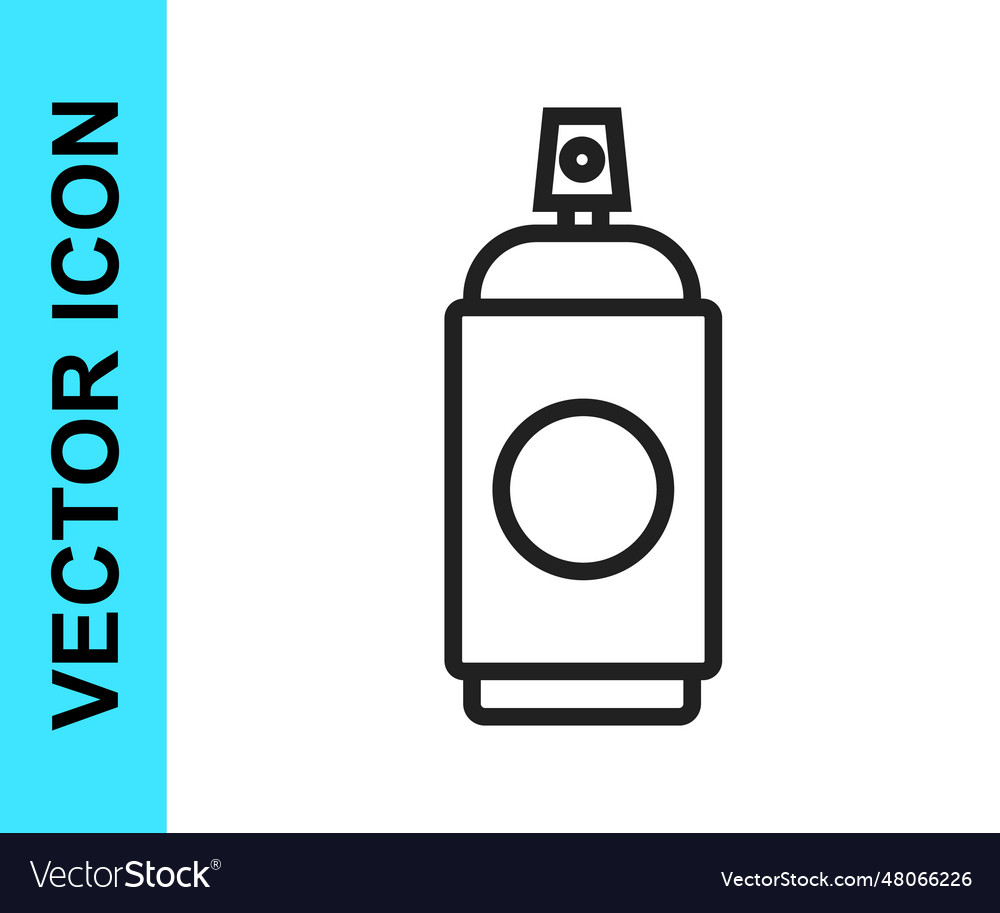 Black line paint spray can icon isolated on white