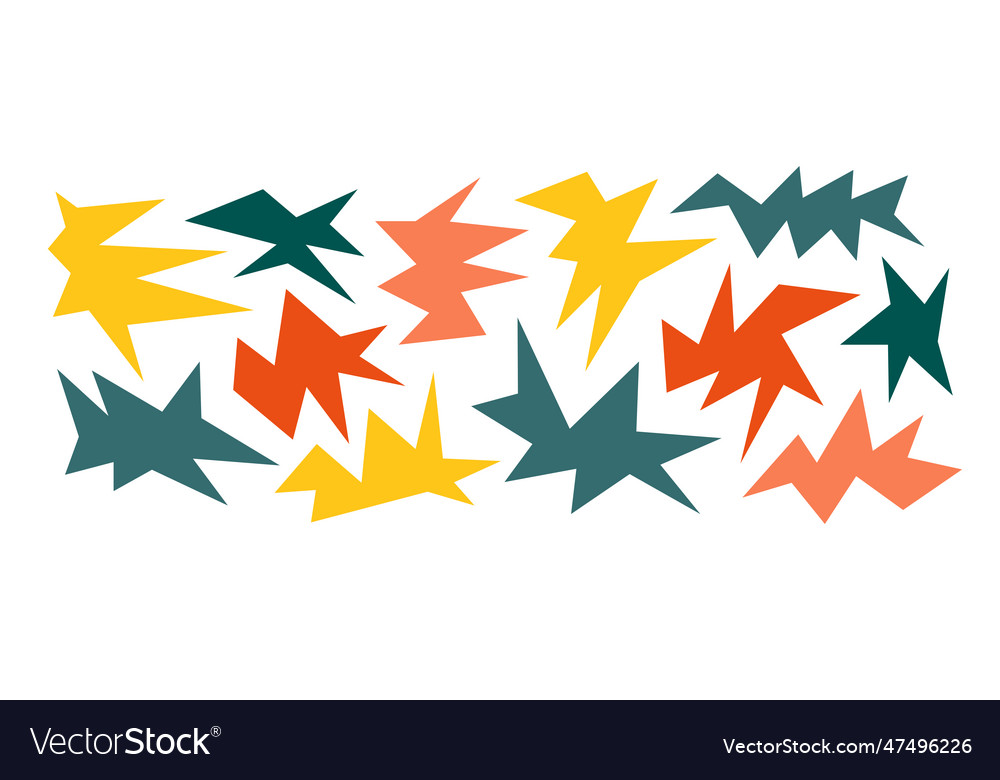 Colorful sharp asymmetric shapes set abstract Vector Image Colorful sharp asymmetric shapes set abstract
