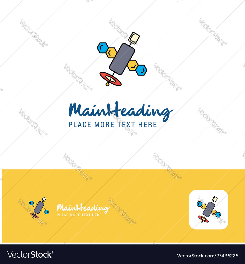 Creative satellite logo design flat color