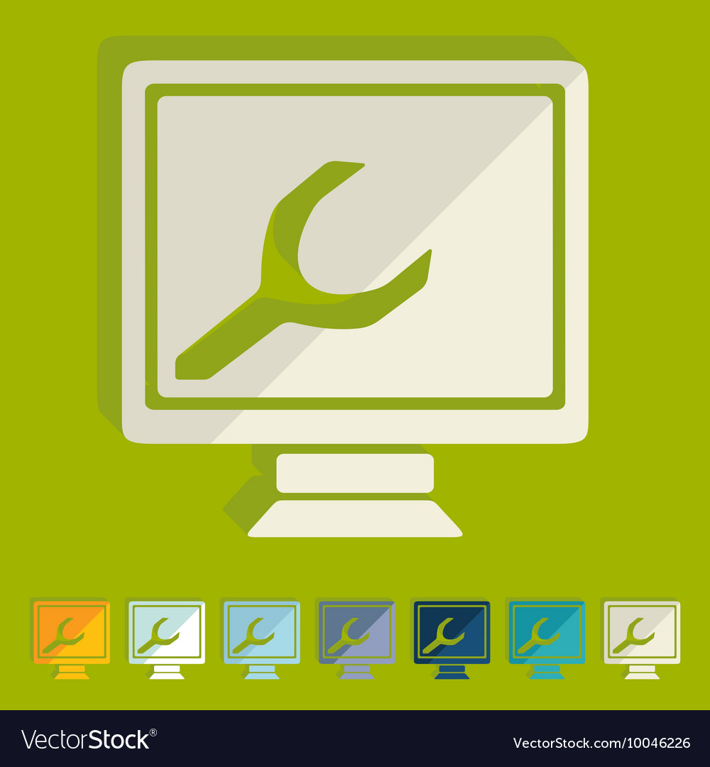 Flat design computer service