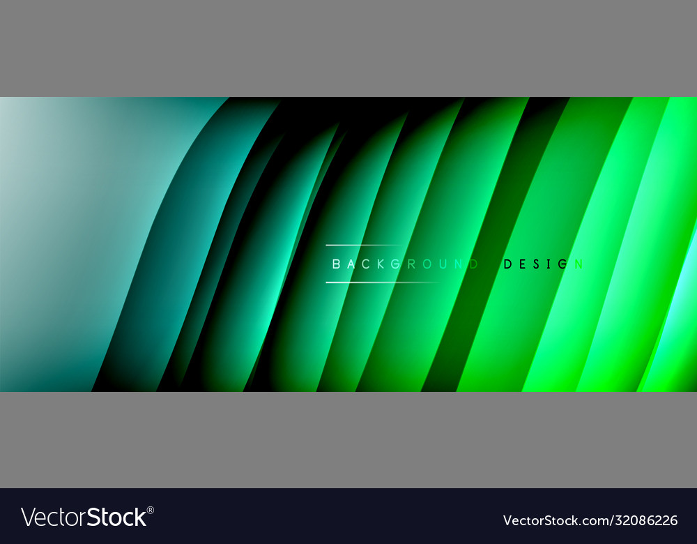Fluid gradient waves with shadow lines and glowing