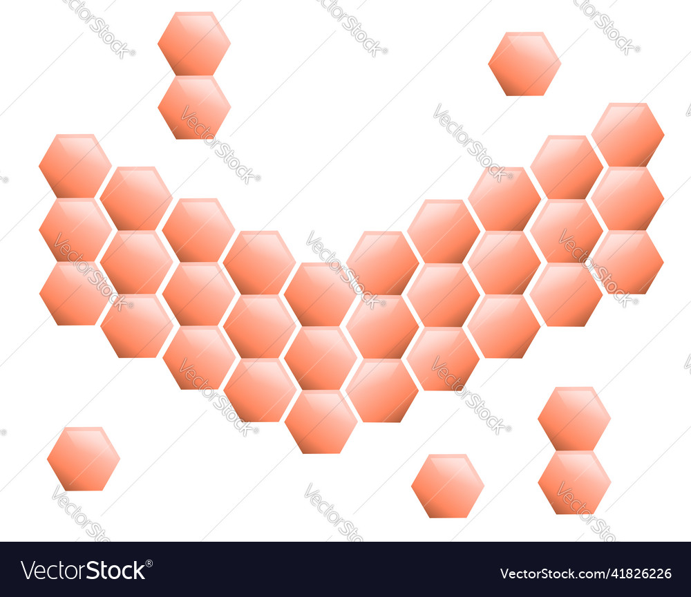 Gradient hexagon isolated on white background