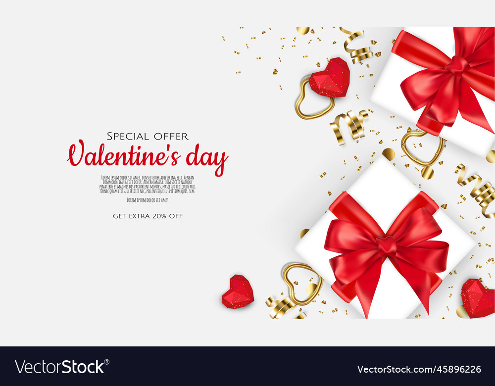 Happy valentines day realistic 3d design