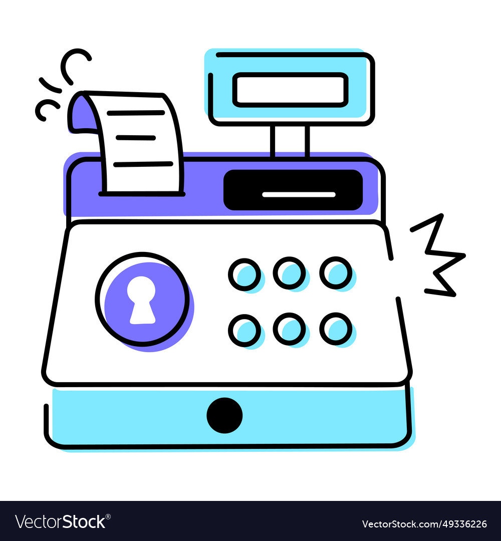 Heres A Doodle Icon Of Cash Register Royalty Free Vector