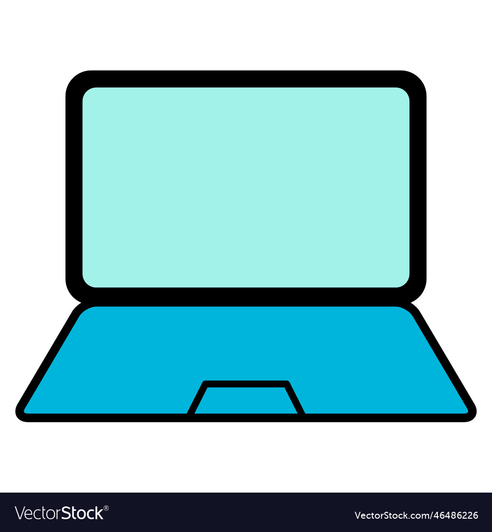 Laptop flat web icon notebook computer technology vector image Laptop flat web icon notebook computer technology