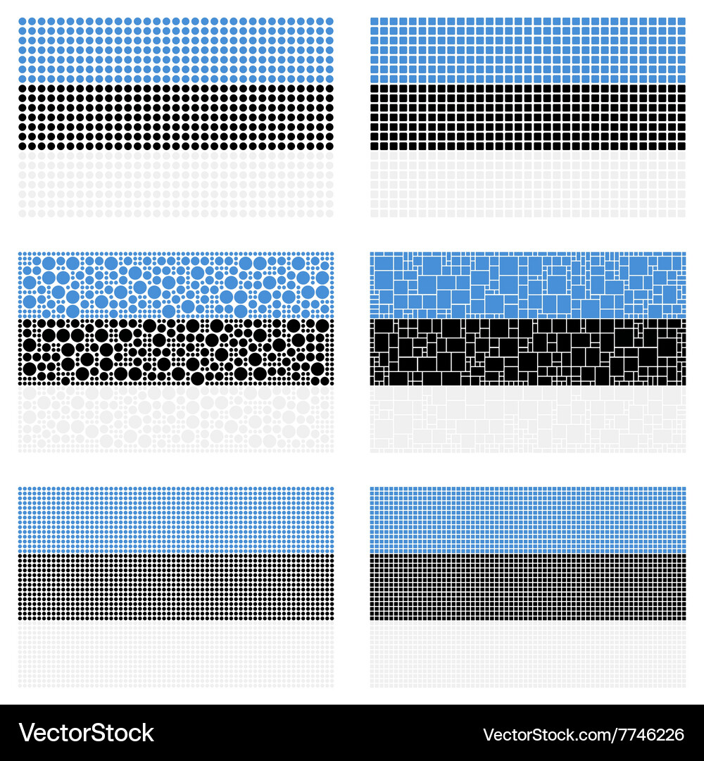 Mosaic Estonia flag set Royalty Free Vector Image