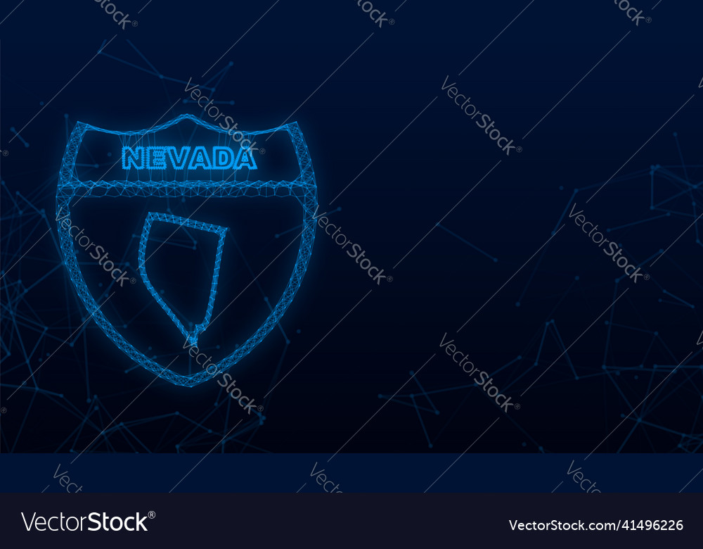 Nevada state map outline plexus icon vector image Nevada state map outline plexus icon