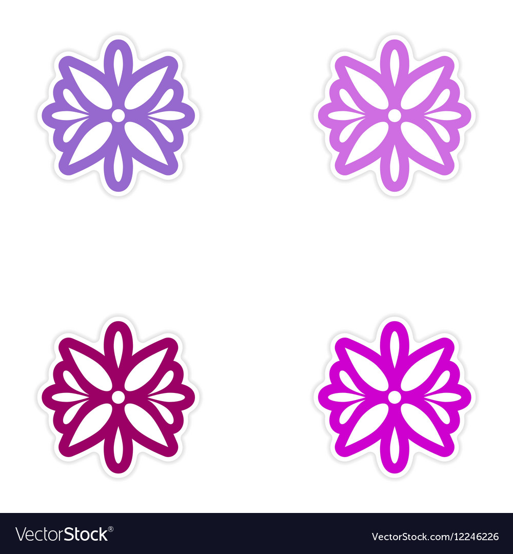 Set of paper stickers on white background arabic