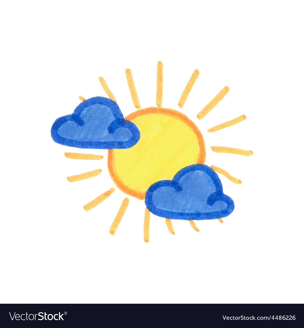 Sun and clouds icon weather pictograph