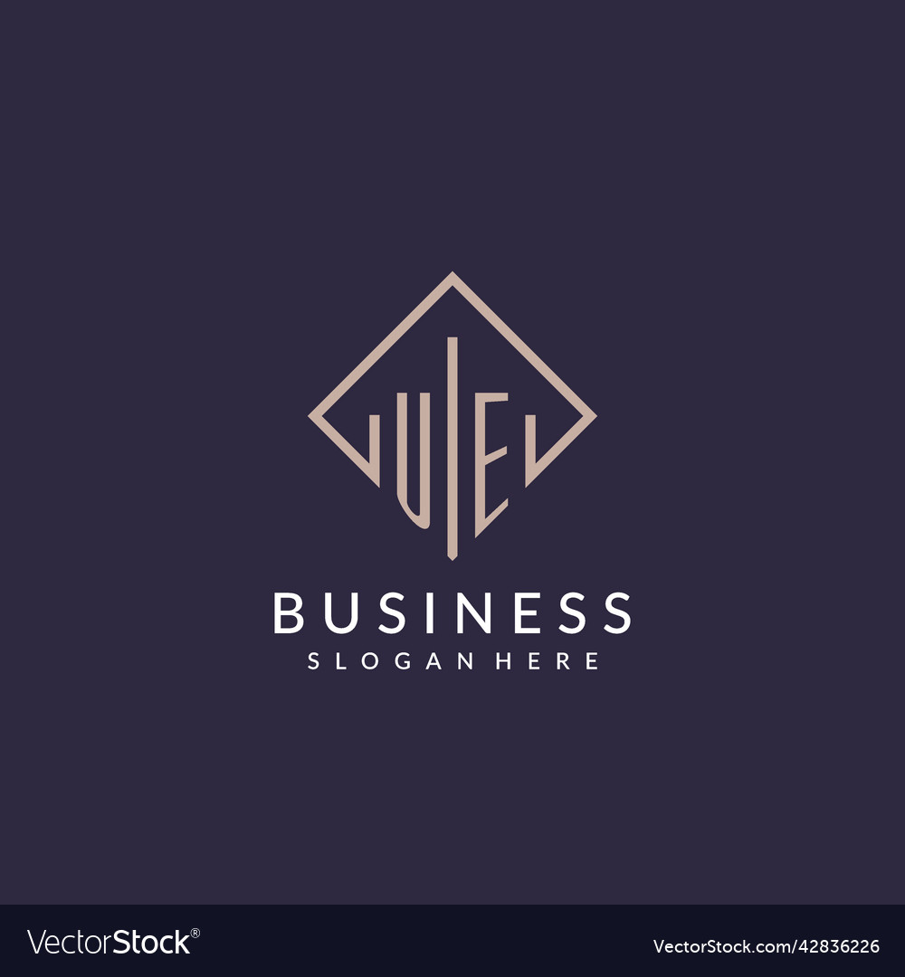 Ue initial monogram logo with rectangle style Vector Image Ue initial monogram logo with rectangle style