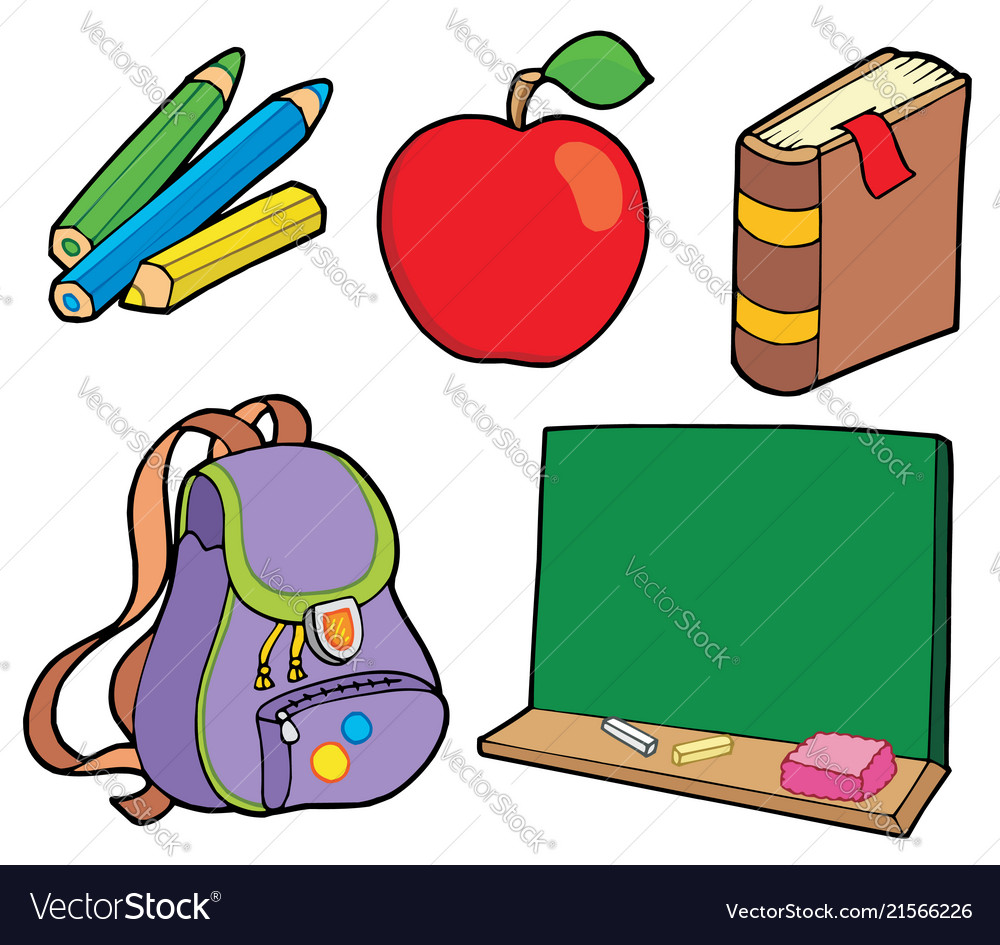 Various school items Royalty Free Vector Image