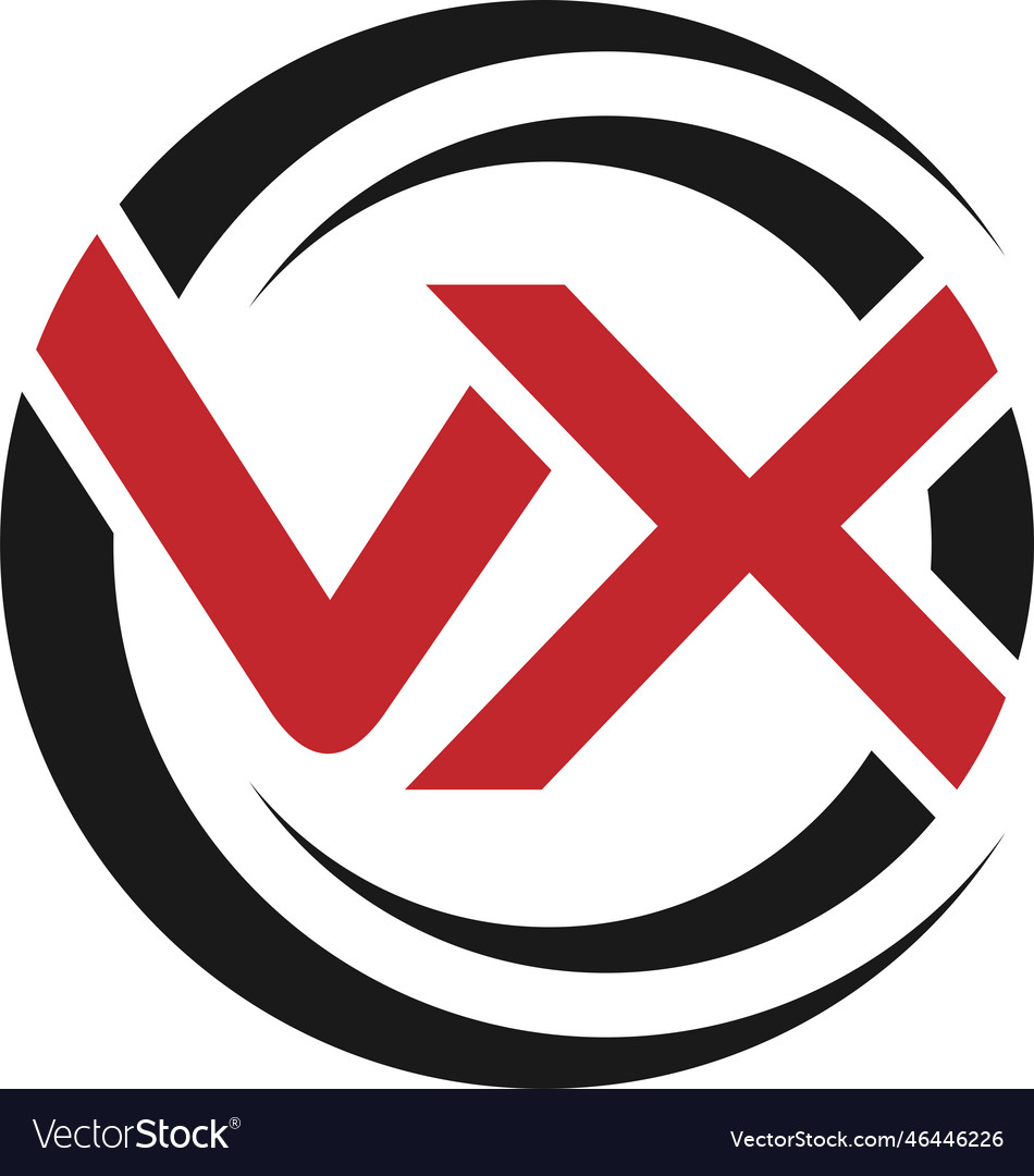 Vx logo design for business and company identity Vector Image