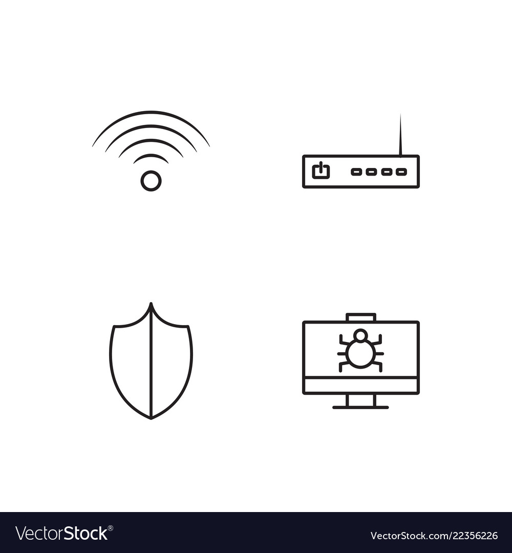 Web simple outlined icons set Vector Image Web simple outlined icons set