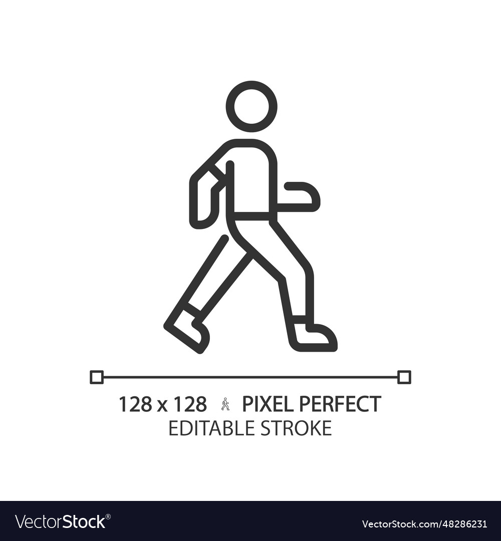 2d customizable walking black linear icon