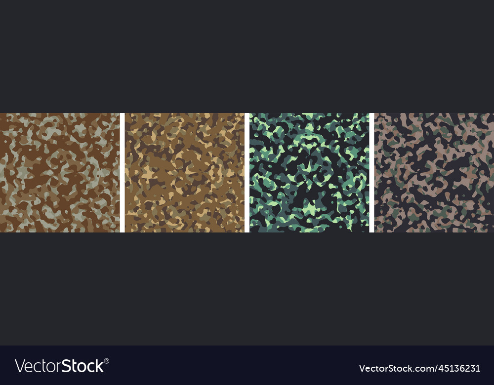 4 camouflage background set pattern design vector image 4 camouflage background set pattern design