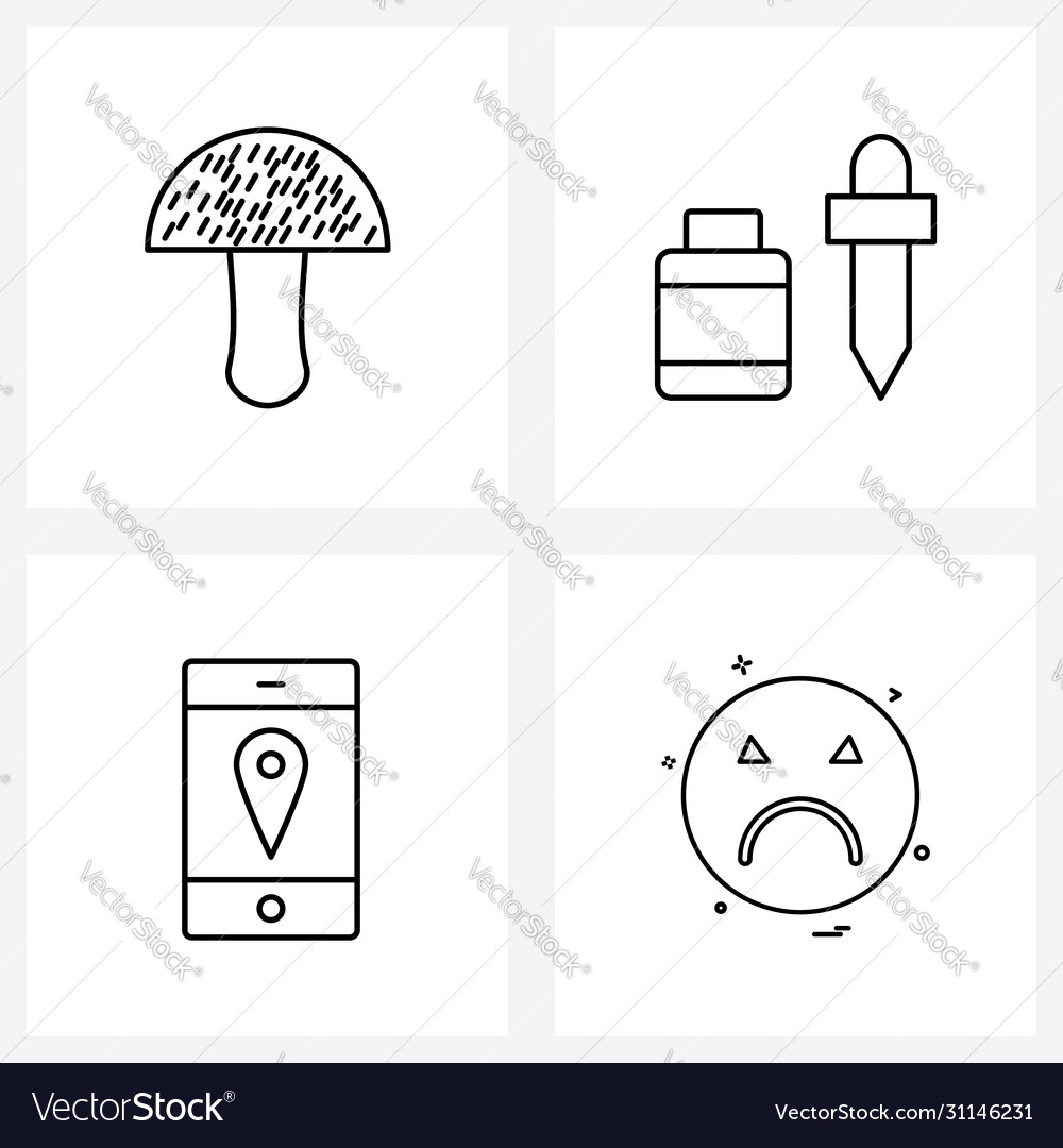 4 universal line icons for web and mobile