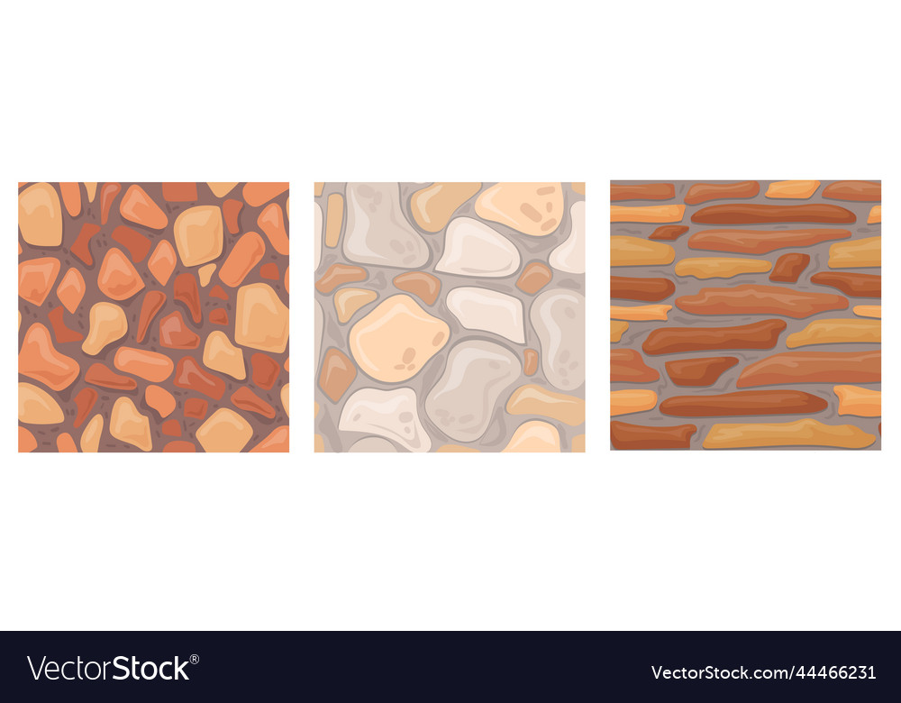Cartoon stone tile game pavement wall texture Vector Image