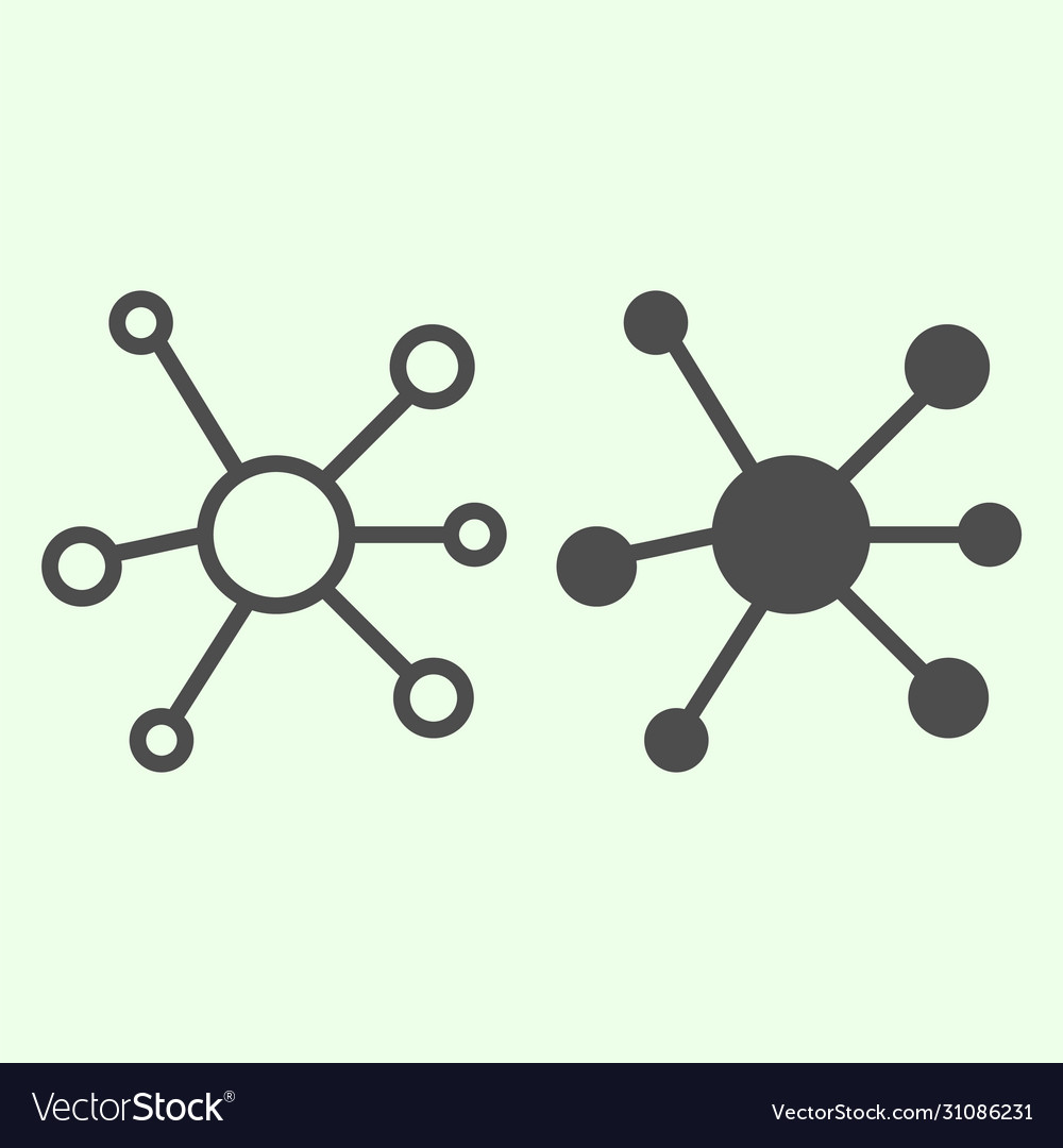 Cells line and solid icon dna or dnk molecule