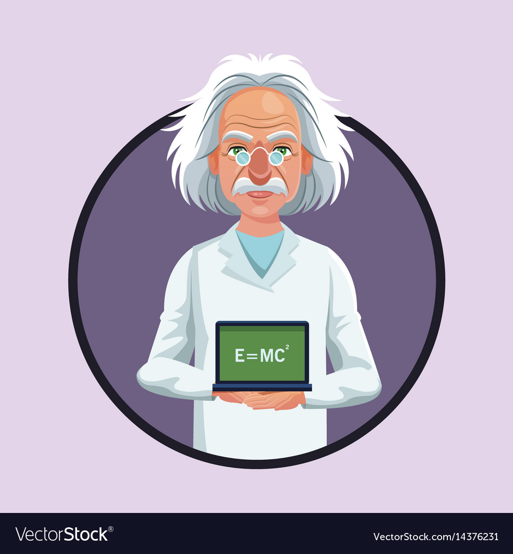 Character Scientist Physical Board With Formula Vector Image