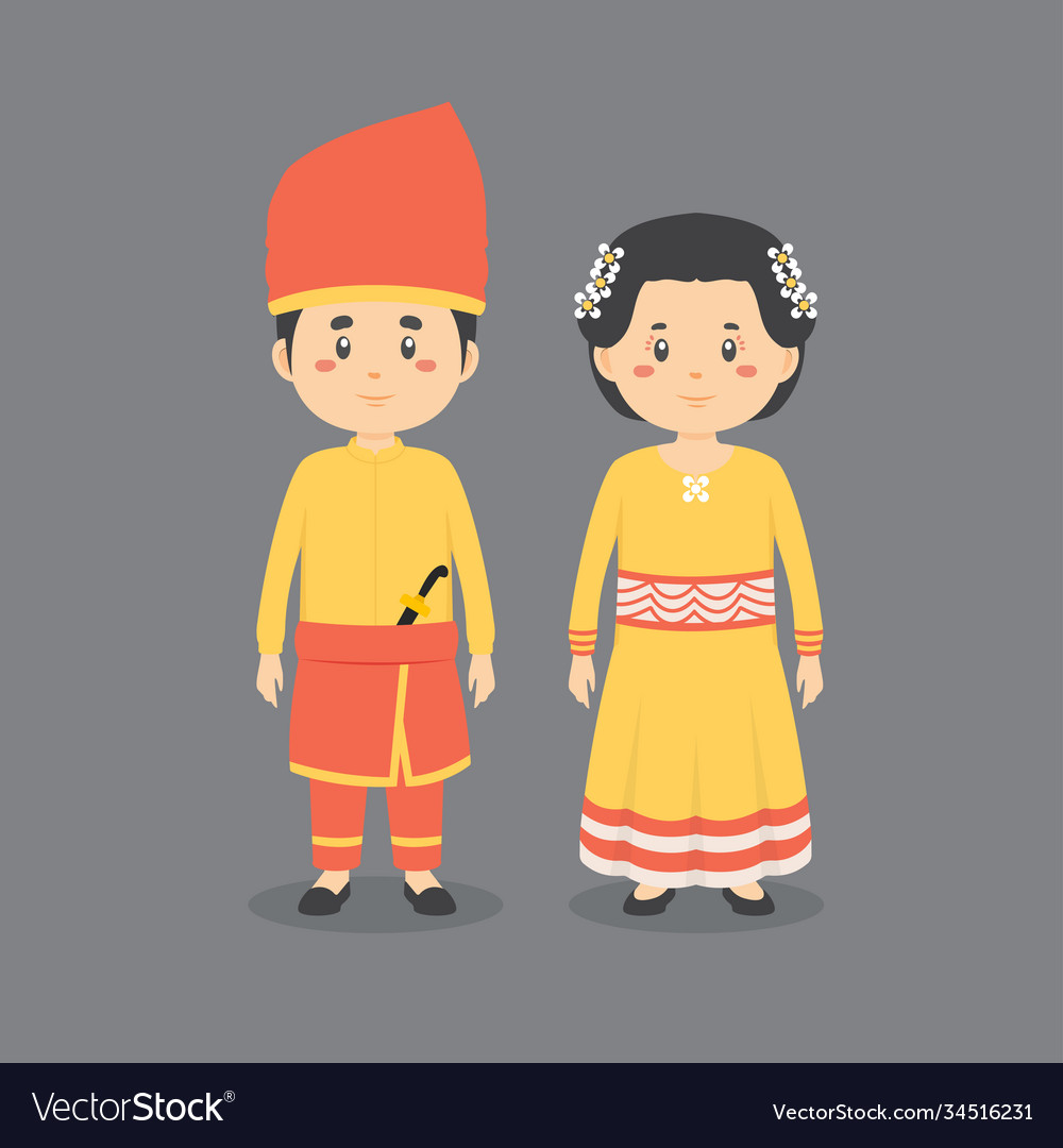 Character wearing southeast sulawesi dress Vector Image