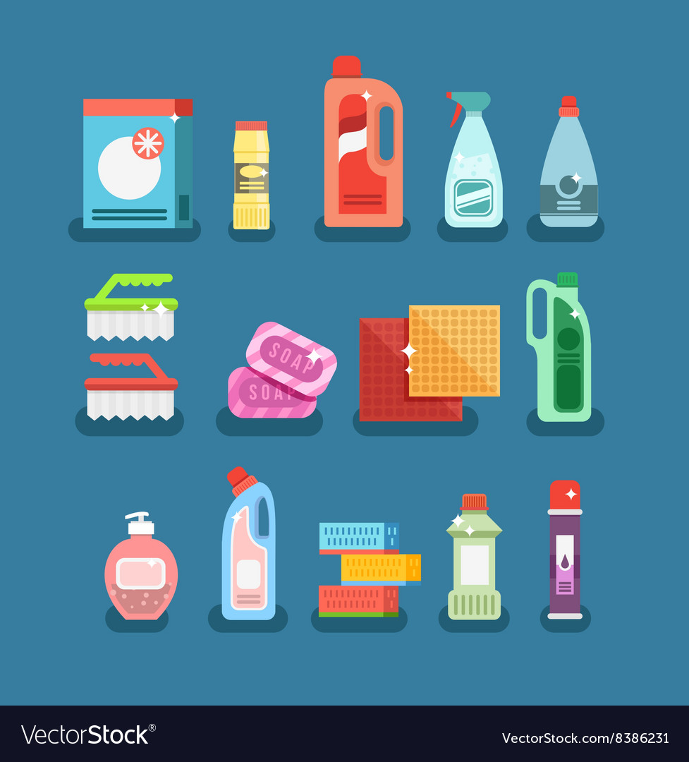 Cleaning tools set detergents for home