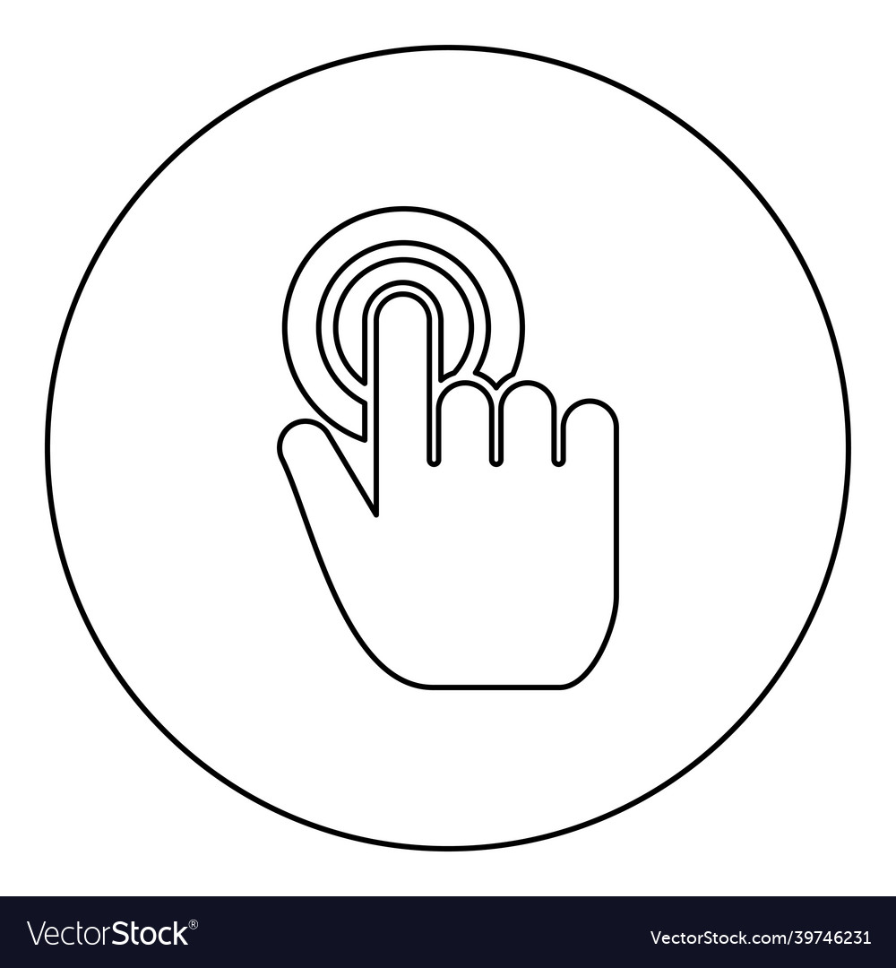 Click on button hand cursor touch screen icon vector image Click on button hand cursor touch screen icon