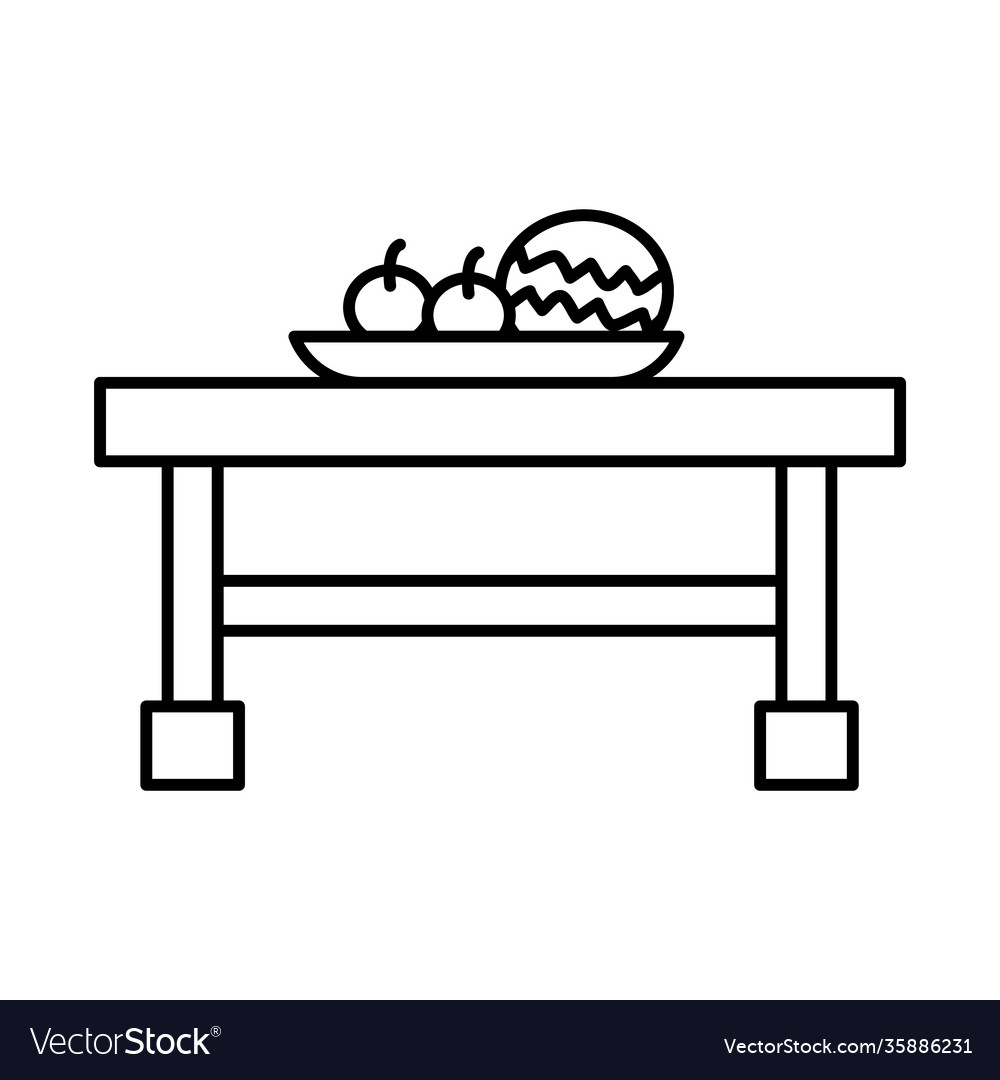 Coffee table with decorative objects line style