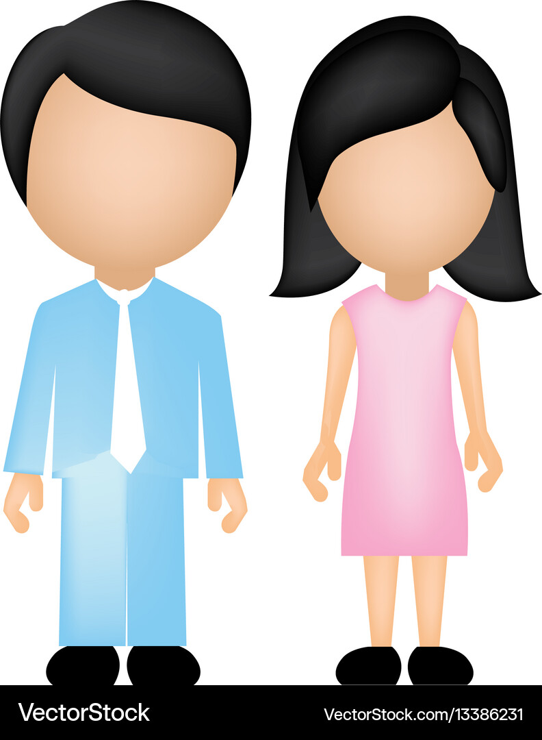 Color silhouette faceless with dad and mom Vector Image