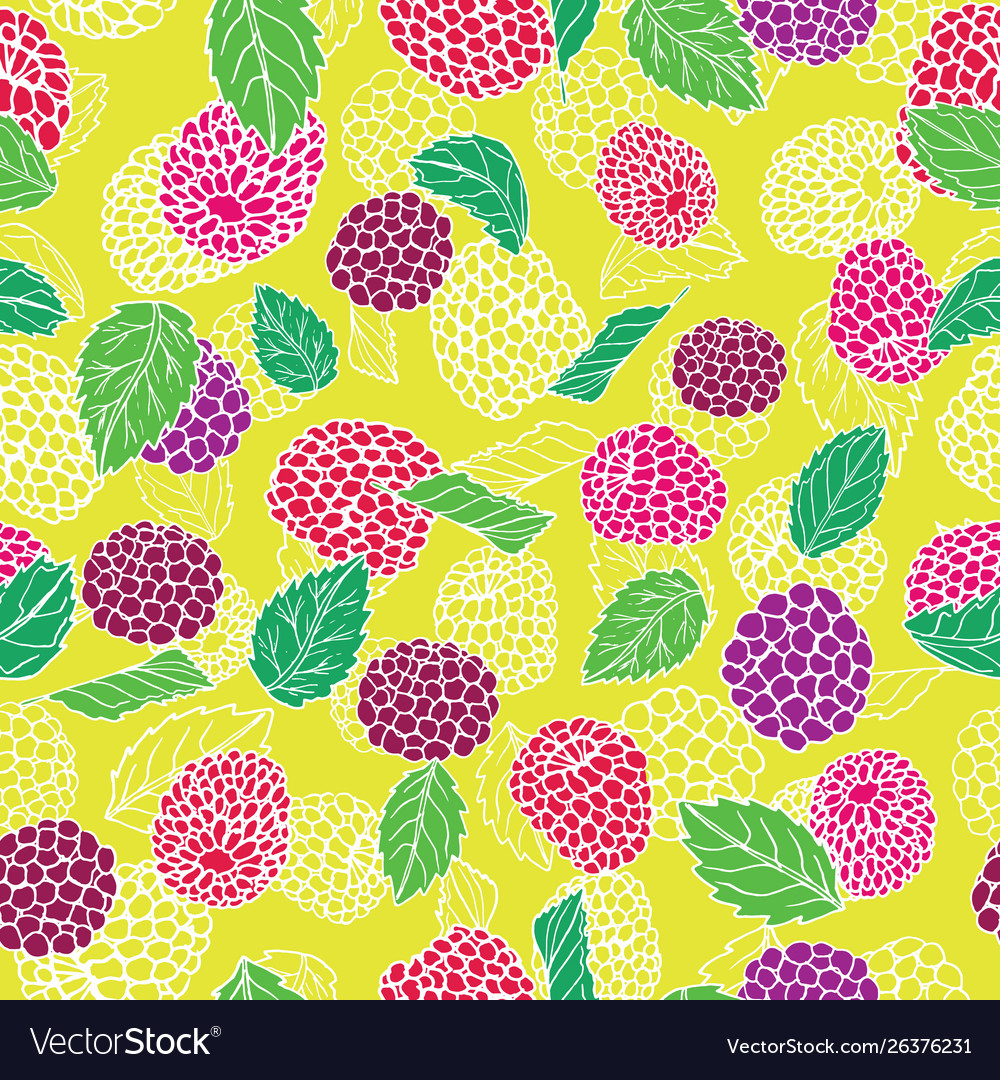 Colorful berries seamless pattern background