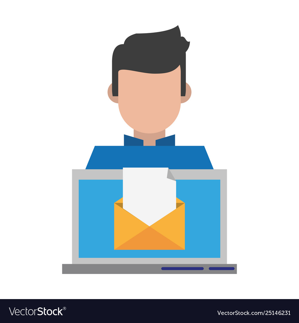 Computer with envelope Vector Image Computer with envelope