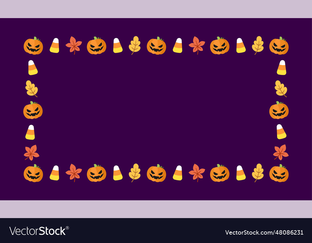 Cute rectangle halloween frame border template