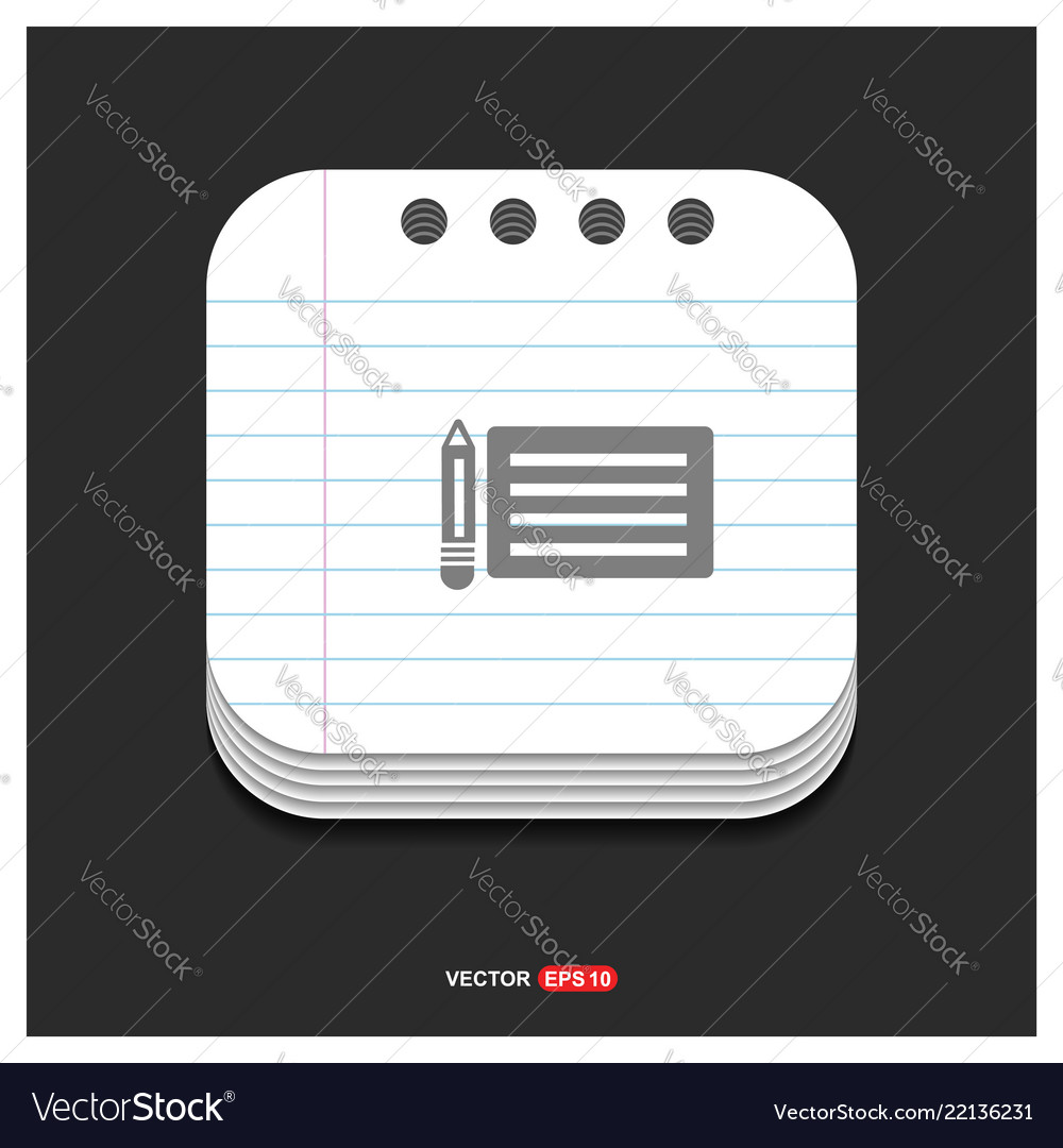 Document icon gray on notepad style template vector image Document icon gray on notepad style template