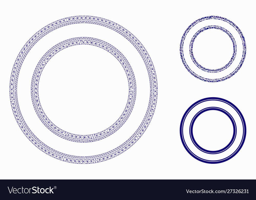 Double circle frame mesh 2d model vector image Double circle frame mesh 2d model