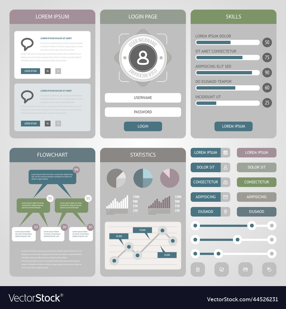 Flat mobile ui design