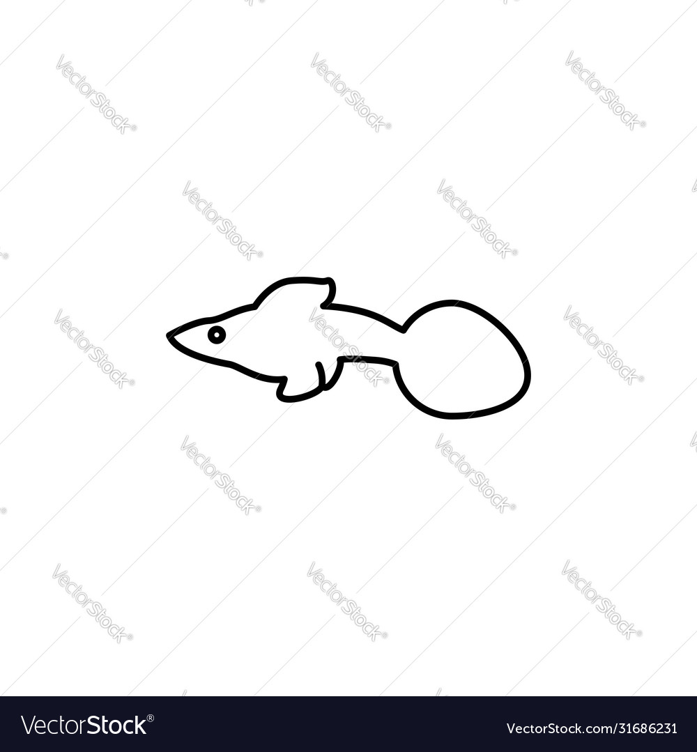 Guppy fish line design template