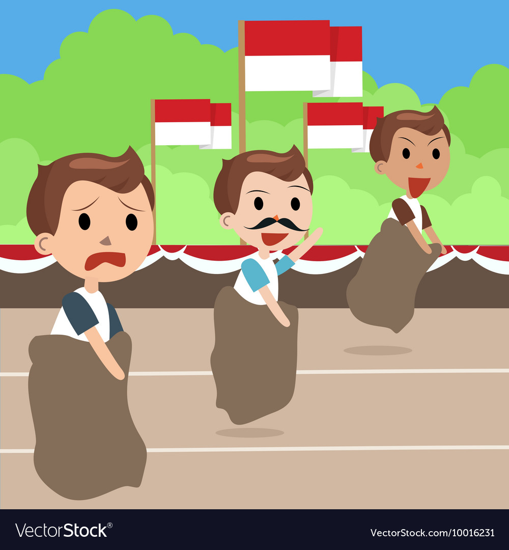 Indonesia traditional special games during Vector Image