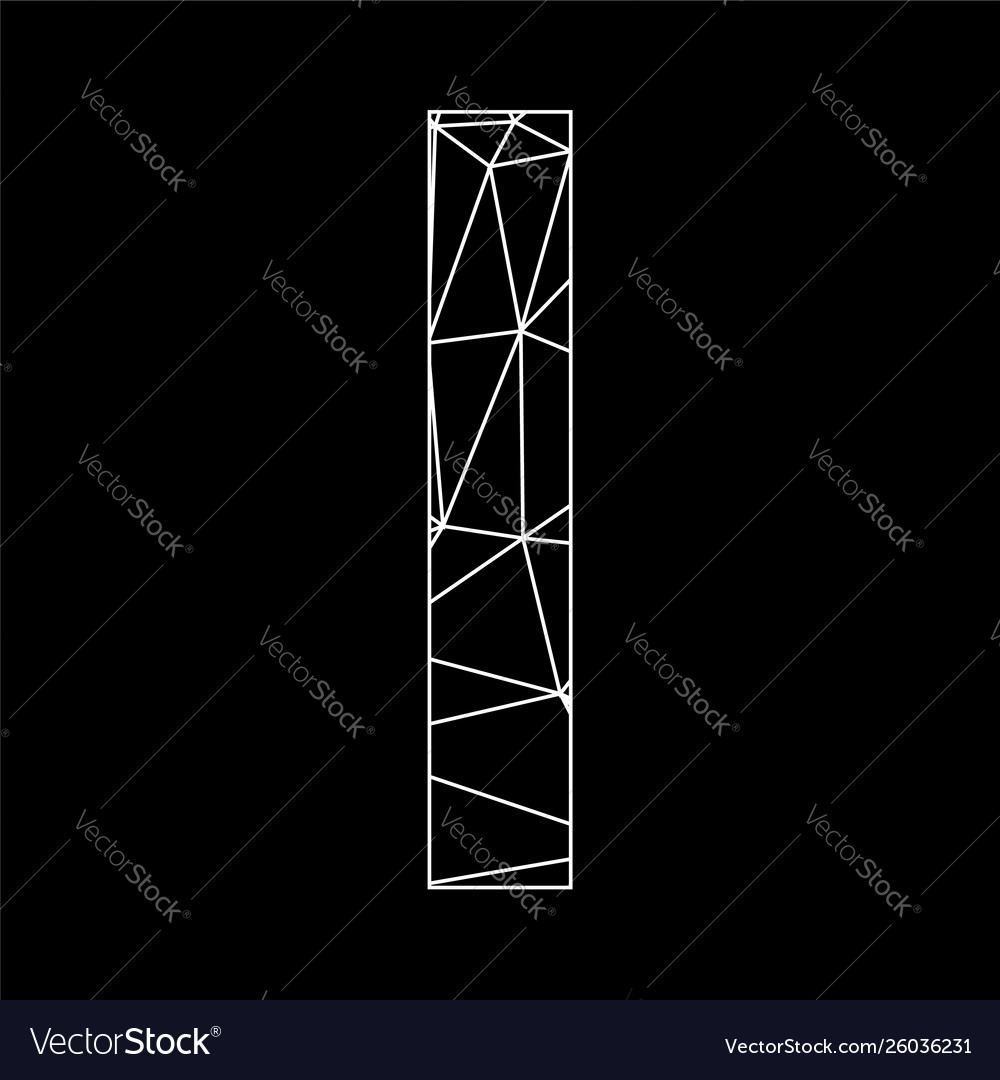 L geometric triangle blockchain font vector image L geometric triangle blockchain font