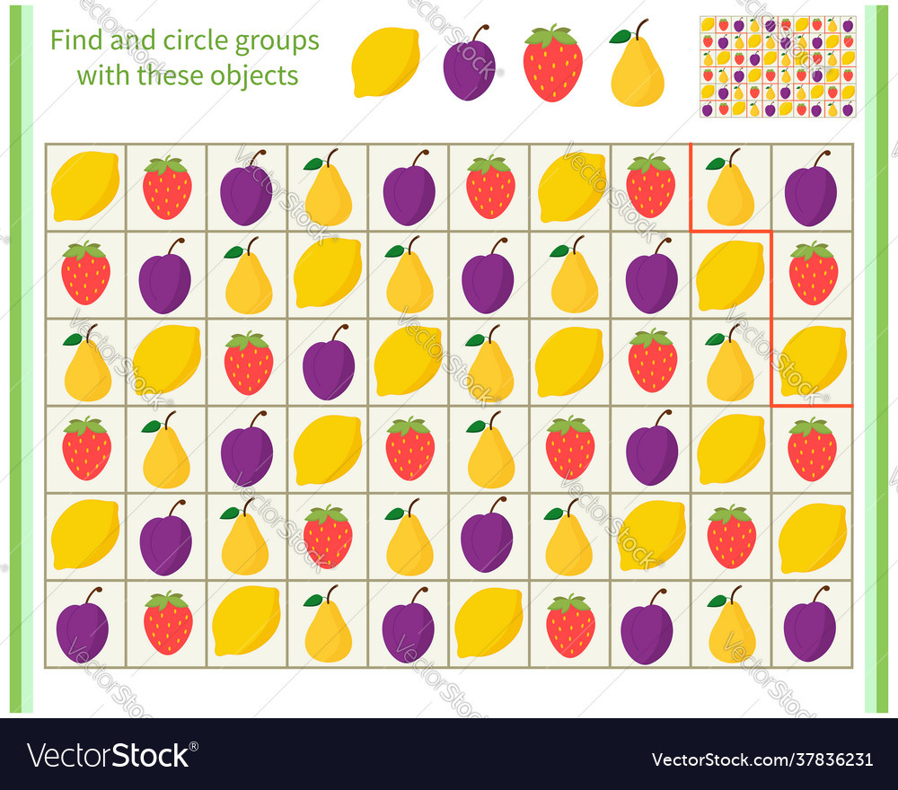 Logic game for children divide and circle vector image Logic game for children divide and circle