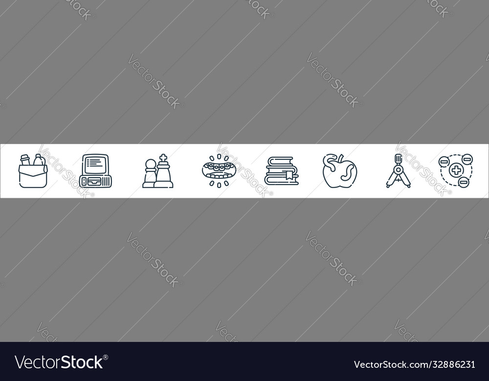 Nerd line icons linear set quality vector image Nerd line icons linear set quality