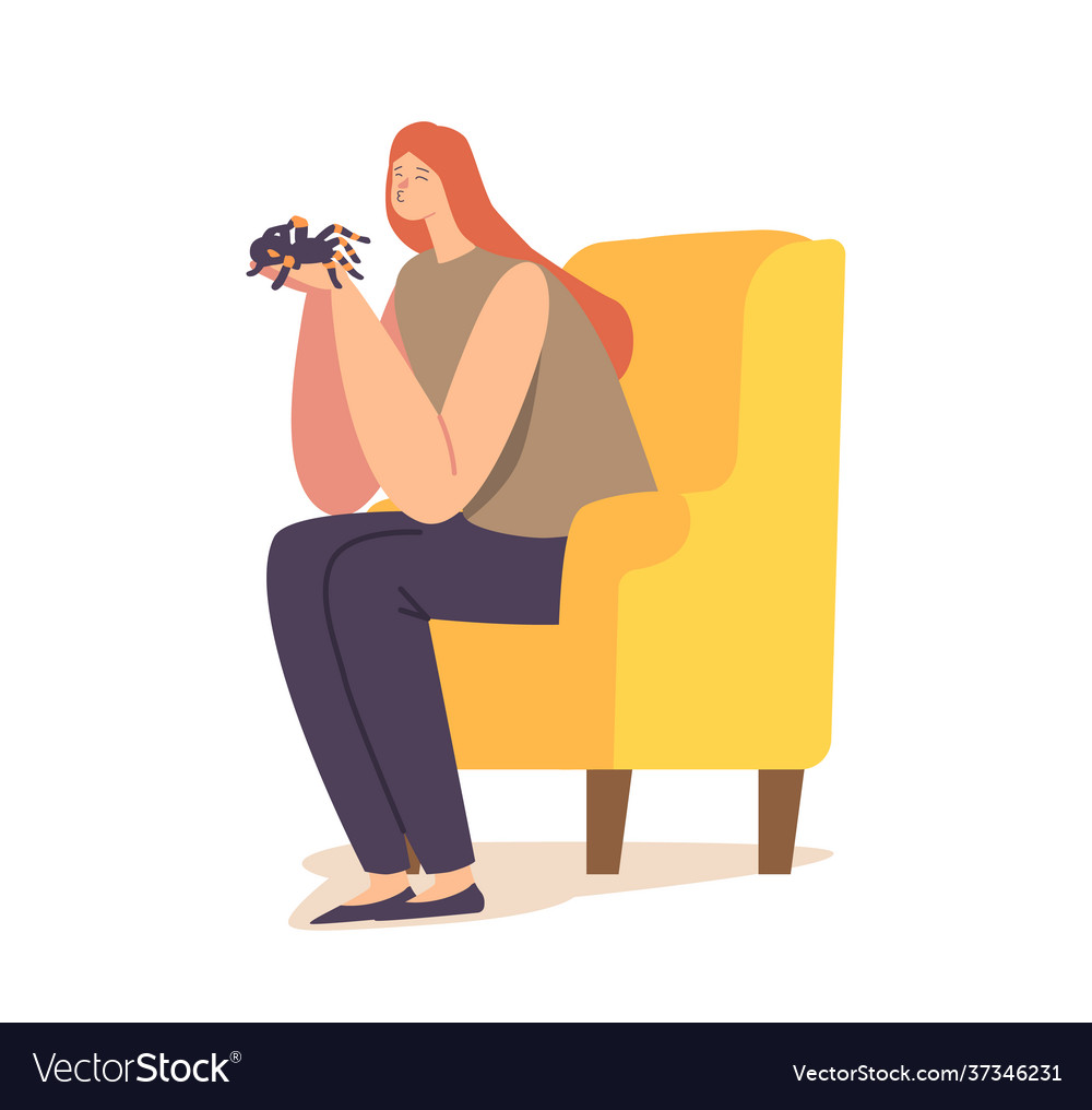 Menschen und exotische Haustiere Konzept weiblichen Charakter vector image Menschen und exotische Haustiere Konzept weiblichen Charakter