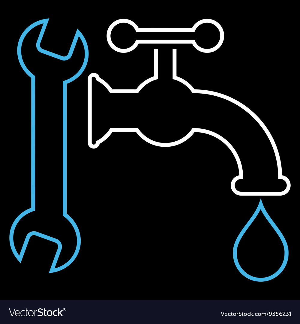 Plumbing outline icon Royalty Free Vector Image