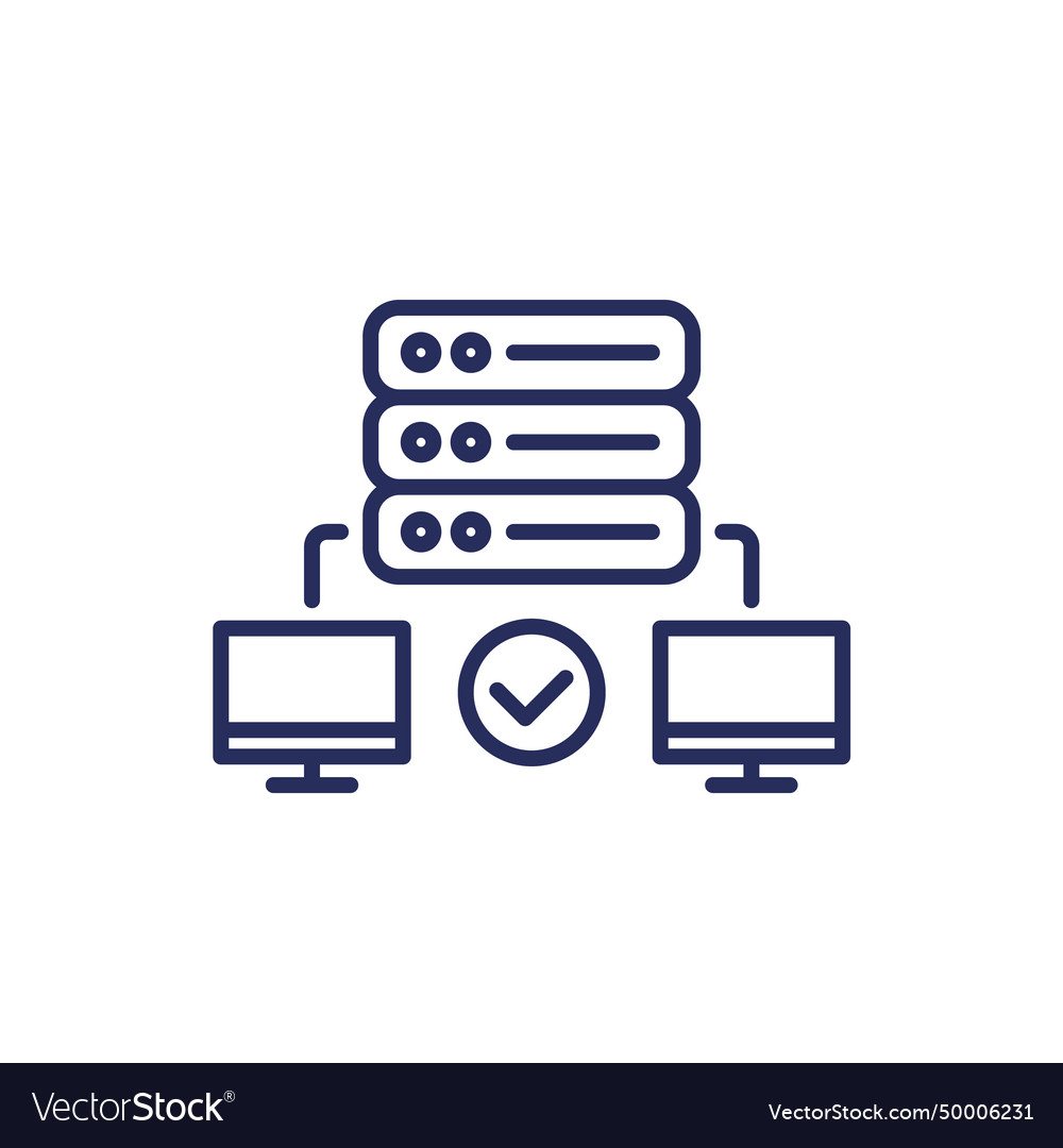 Proxy server line icon on white