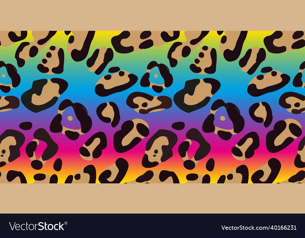 Rainbow leopard seamless pattern vector image Rainbow leopard seamless pattern
