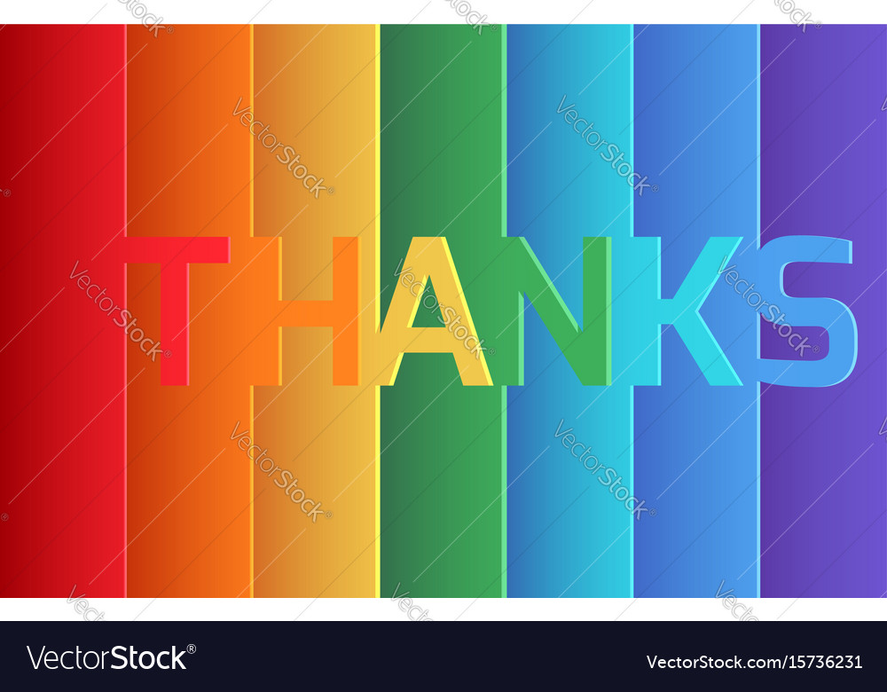 Rainbow thank you origami paper layer card