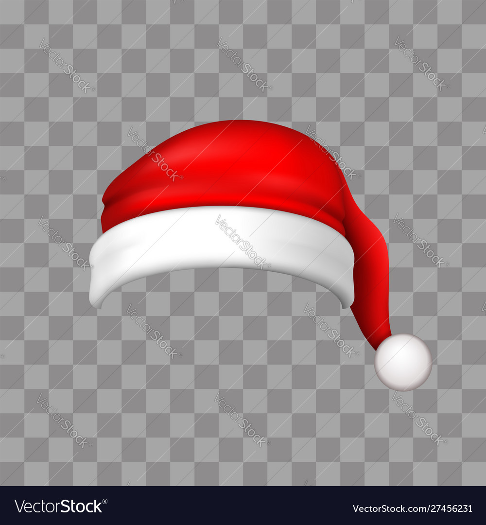 Santa claus hat 3d realistic claus hat Royalty Free Vector