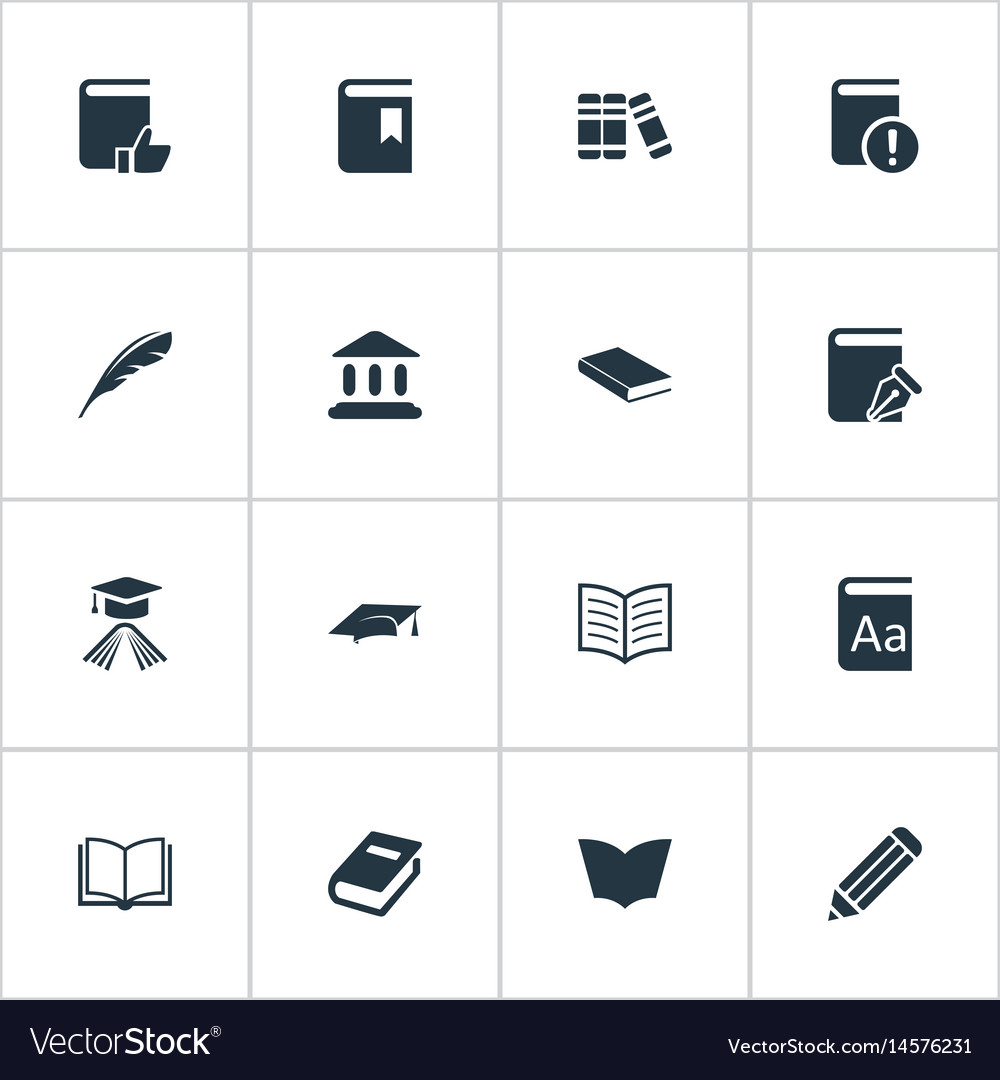 Set of simple reading icons
